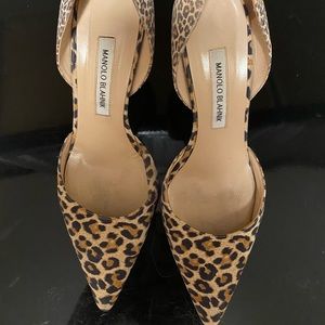 Manolo Blahnik BB 70 mm Leopard Print Suede pumps